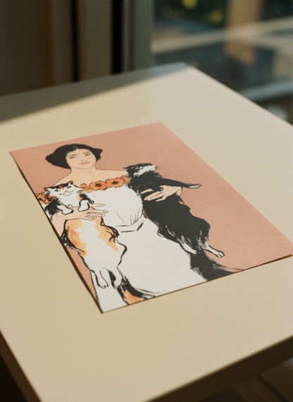Woman Holding Cats