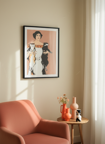 Woman Holding Cats